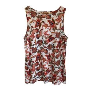 J. Jill Love Linen Sleeveless Tank Top 100% Linen Relaxed Fit Summer Sz L